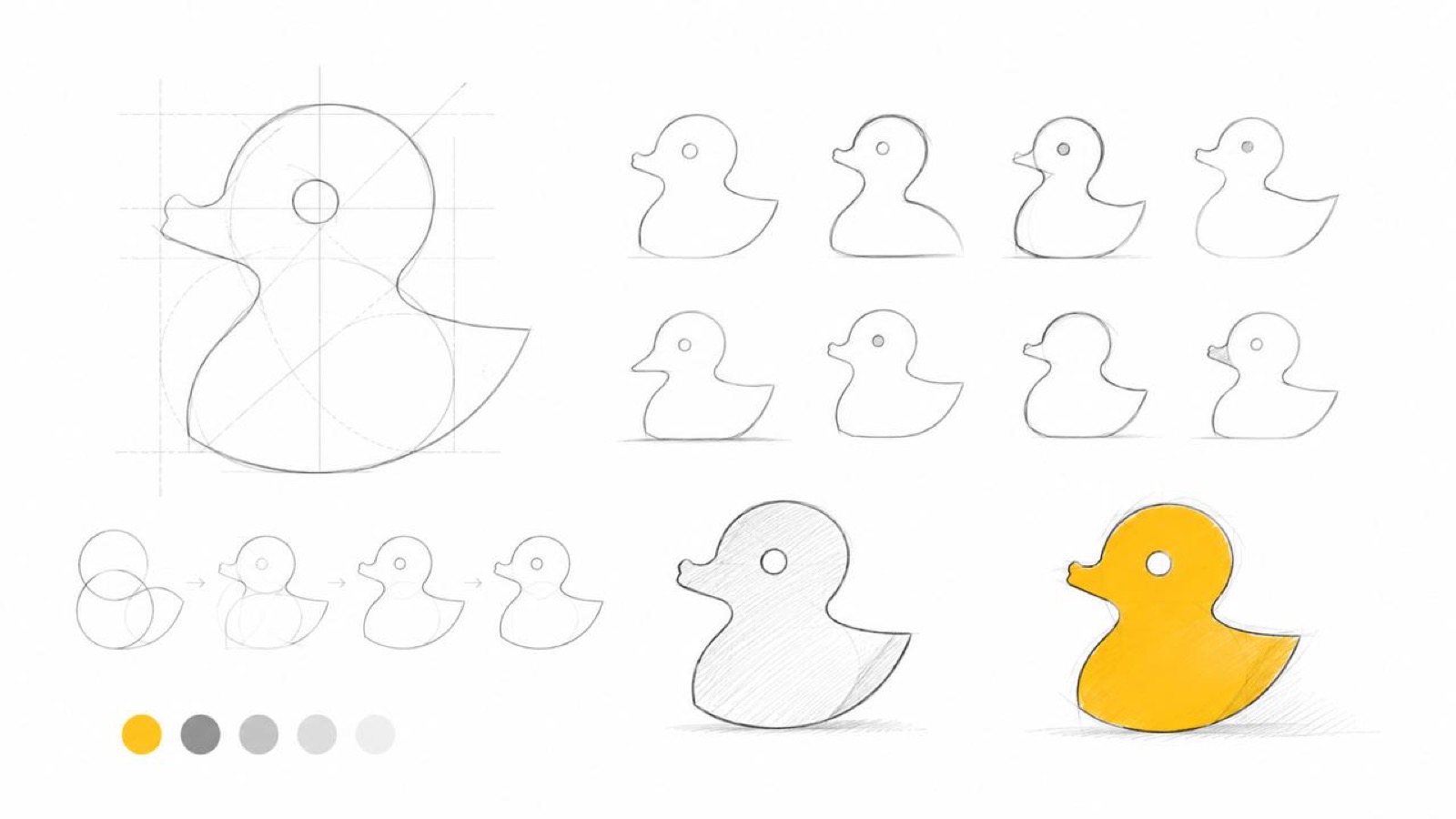 La costruzione geometrica del logo papera di CNC Media