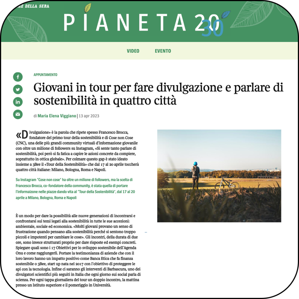 Tour della Sostenibilità — Corriere della Sera